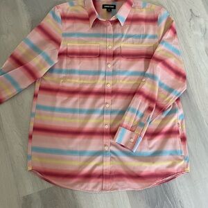 Lands' End  Button-Up Shirt ~ tab Sleeve